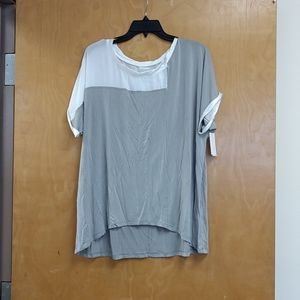 Blanc Noir BALLET TEE Heather Grey White Shirt L